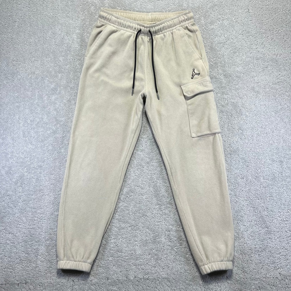 Jordan Fleece Cargo Sweatpants Mens Medium Cream Off‎ White Jumpman Logo
Jogger